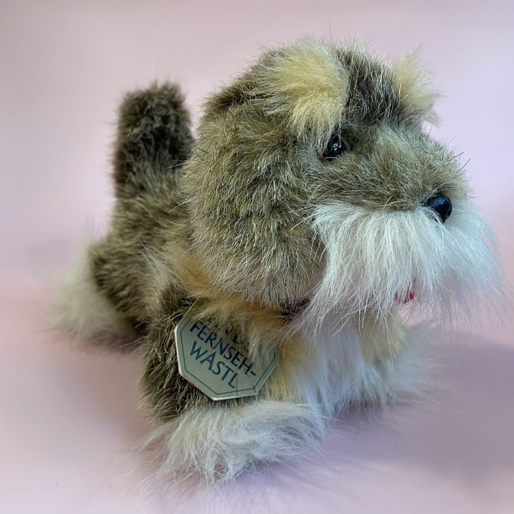 Vintage Tiere Mit Herz Plush Terrier Dog Stuffed Animal with Heart With Tag 8” - Picture 7 of 10